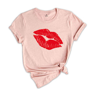 Kisses Lips Valentine Shirt, Kisses Women Shirt, Gift for Girlfriend, Happy Valentine Lips Shirt, Valentine Day Shirt