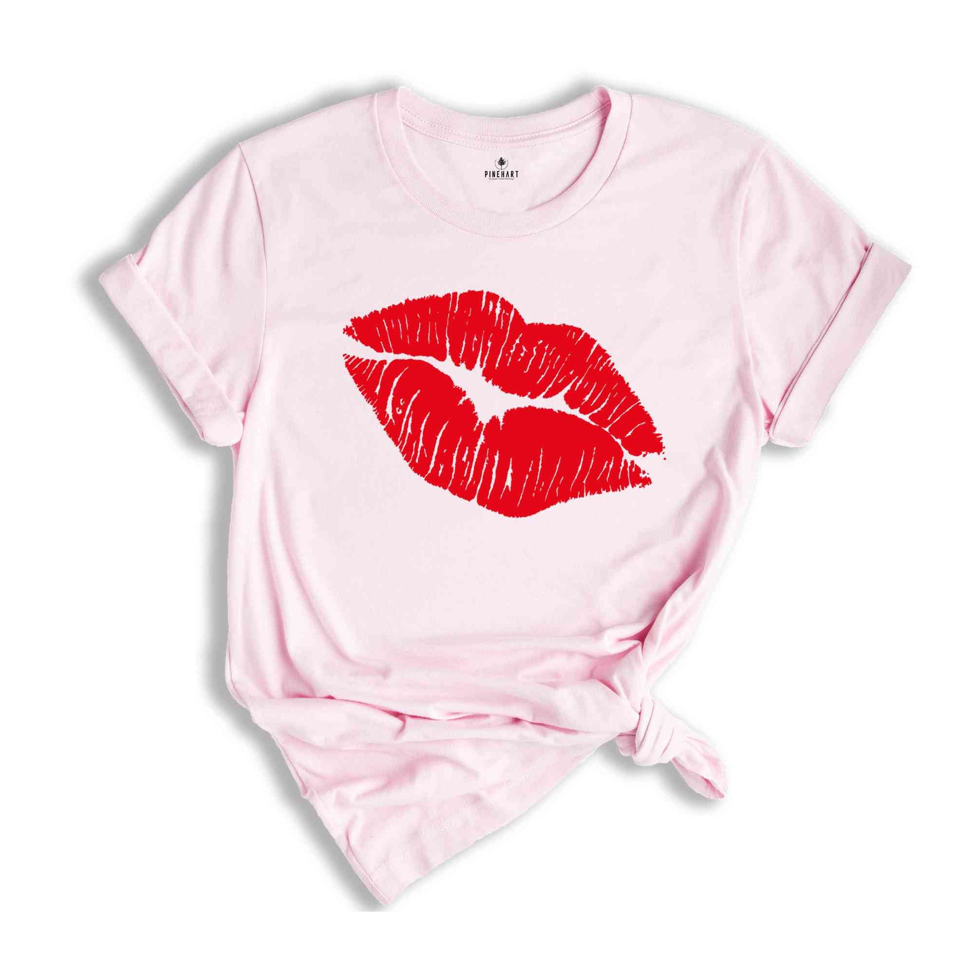 Kisses Lips Valentine Shirt, Kisses Women Shirt, Gift for Girlfriend, Happy Valentine Lips Shirt, Valentine Day Shirt