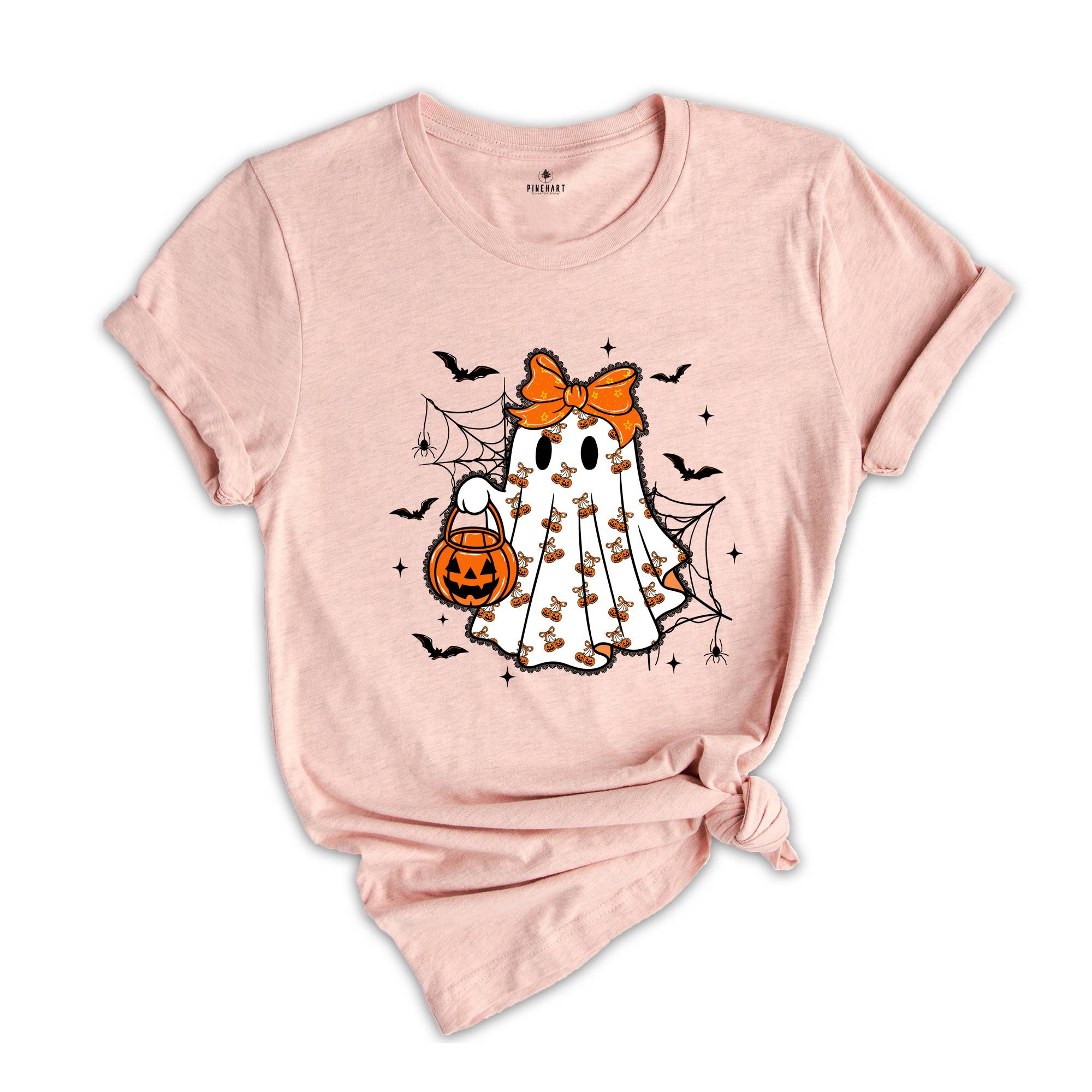 Lace Ghost Coquette Ghost Shirt, Gift For Halloween Shirt, Ghost Lacey Ghost T-shirt, Halloween Shirt