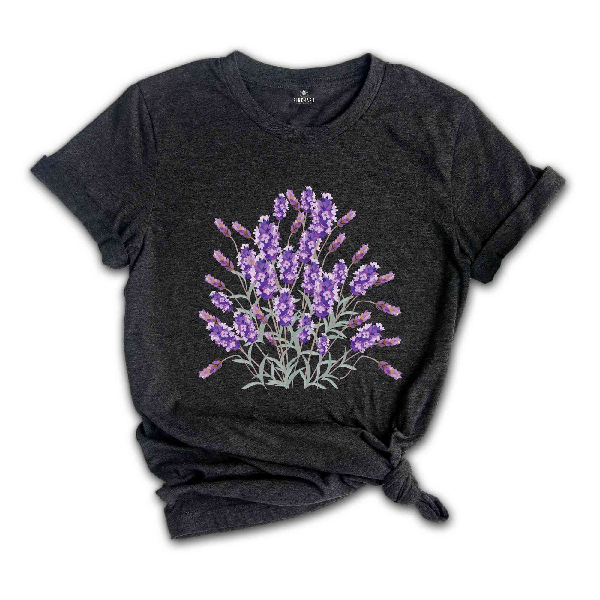 Lavender Flower Shirt, Vintage Lavender Flower Shirt, Boho Wildflowers Shirt, Vintage Botanical Flower Shirt, Gardening Shirt, Nature Shirt