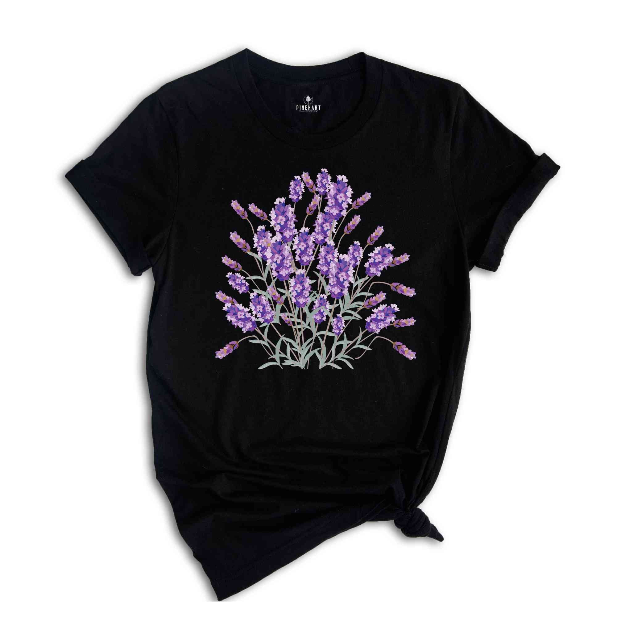 lavender flower shirt Lavender Flower Shirt, Vintage Lavender Flower Shirt, Boho Wildflowers Shirt, Vintage Botanical Flower Shirt, Gardening Shirt, Nature Shirt Cactus /