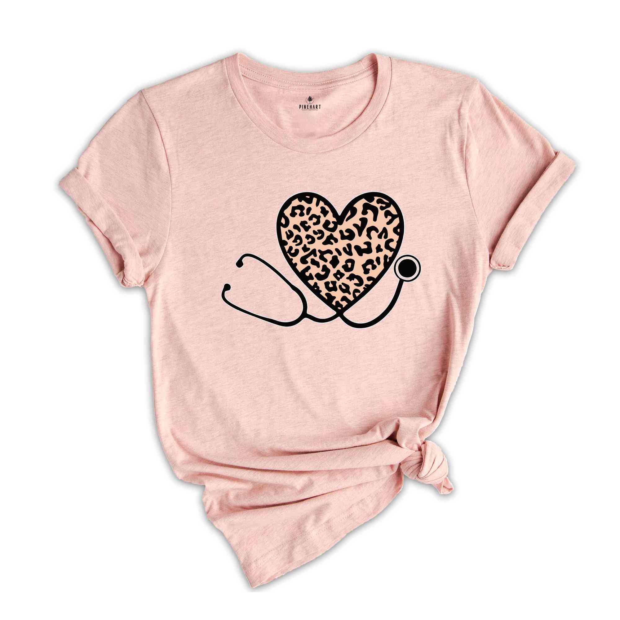 Leopard Stethoscope T-Shirt, Nurse T-Shirt, Nurse Life Tee, Cute Nurse T-Shirt, Funny Nurse Tee, Gift For Nurse, Nurse Appreciation Shirt