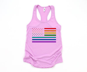 Lesbian Flag Tank Top, USA Flag Tank Top, Love Is Love, Equality Tank Top, Queer Tank Top, Funny Gay Pride , LGBT Pride Gift