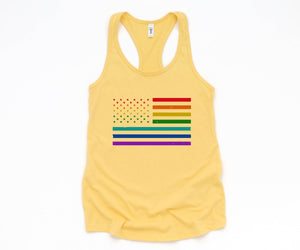 Lesbian Flag Tank Top, USA Flag Tank Top, Love Is Love, Equality Tank Top, Queer Tank Top, Funny Gay Pride , LGBT Pride Gift
