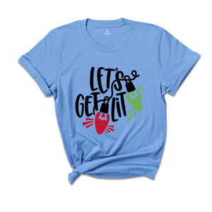 Let's Get Lit Shirt, Christmas Lights Shirt, Christmas Shirt, Christmas Party Shirt, Christmas Family Shirt, Mistletoe Xmas Lights Shirt