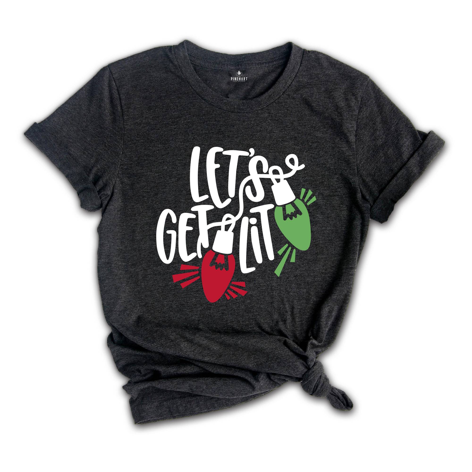 Let's Get Lit Shirt, Christmas Lights Shirt, Christmas Shirt, Christmas Party Shirt, Christmas Family Shirt, Mistletoe Xmas Lights Shirt