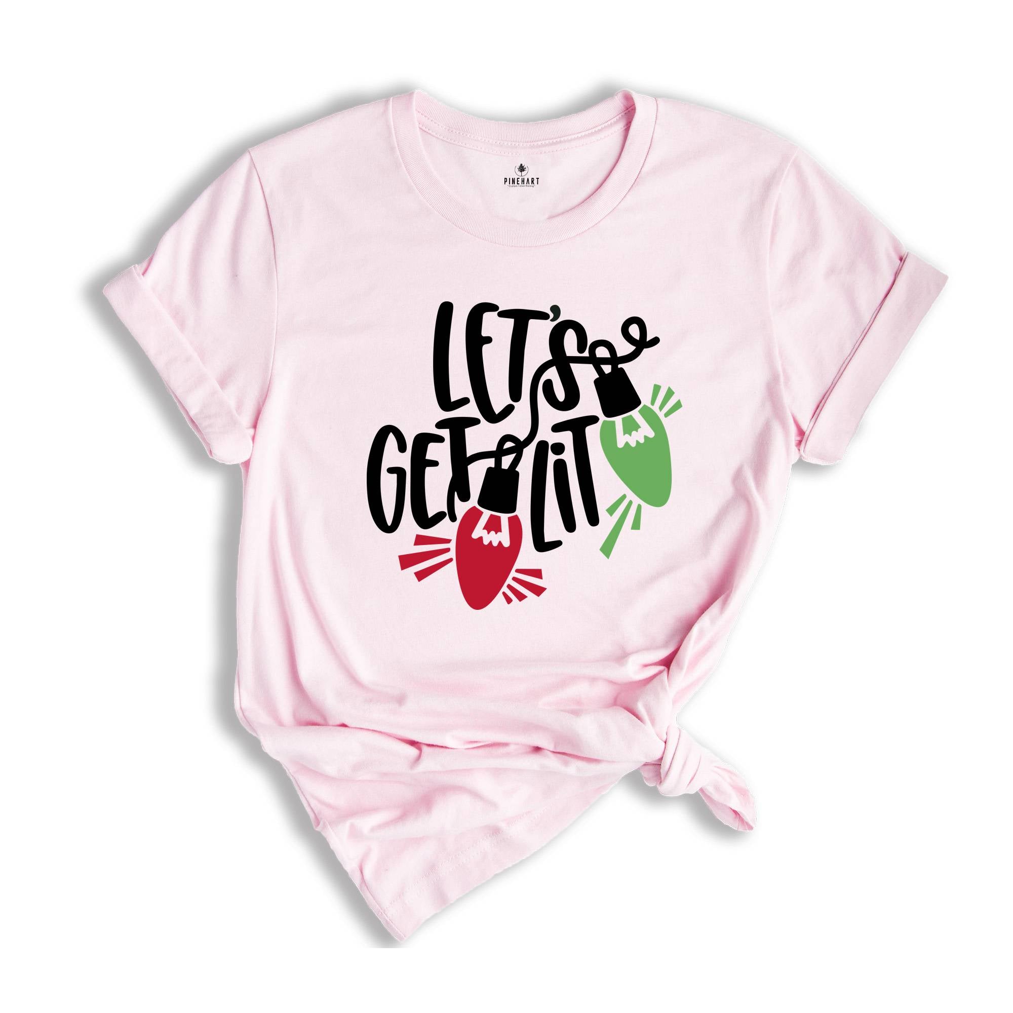 Let's Get Lit Shirt, Christmas Lights Shirt, Christmas Shirt, Christmas Party Shirt, Christmas Family Shirt, Mistletoe Xmas Lights Shirt