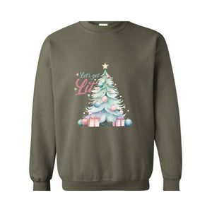 Let's Get Lit Sweatshirt, Cute Christmas Sweatshirt, Christmas Tree Sweatshirt, Christmas Gift, Holiday Sweater, Xmas Gift, Women Christmas