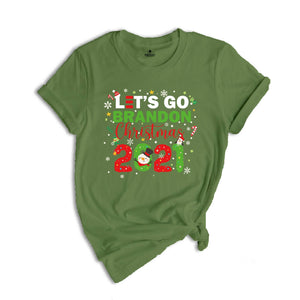 Lets Go Brandon Christmas Shirt, Christmas Gift, Funny Christmas Sweater, Biden Christmas T shirt, Holiday Patriot Shirt, Anti Bien Shirt