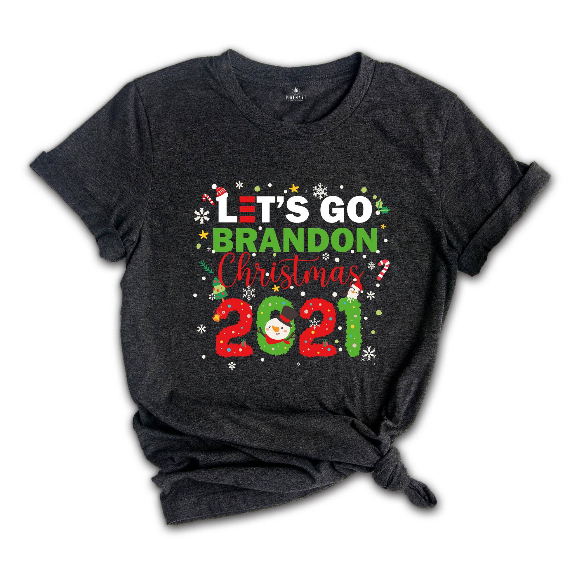 Lets Go Brandon Christmas Shirt, Christmas Gift, Funny Christmas Sweater, Biden Christmas T shirt, Holiday Patriot Shirt, Anti Bien Shirt
