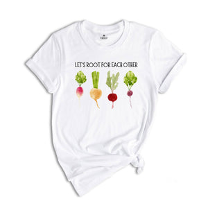 Lets Roots For Each Other Vegetable Shirt, Uplifting T Shirt, Spring Time, Gardening Tee, Turnip Gift, Carrot Outfit, Black Carrot Tee