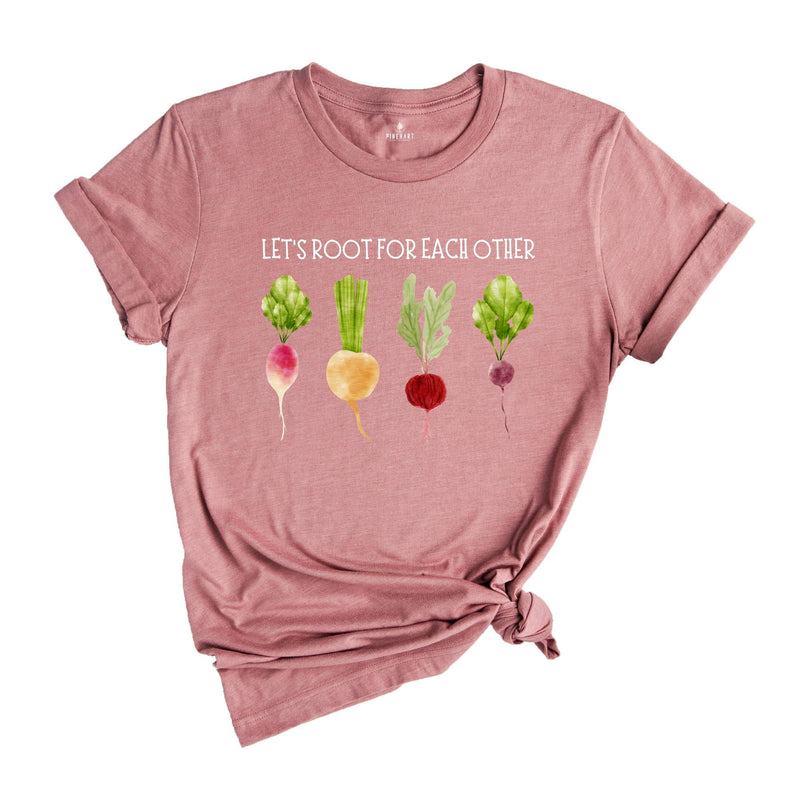 Lets Roots For Each Other Vegetable Shirt, Uplifting T Shirt, Spring Time, Gardening Tee, Turnip Gift, Carrot Outfit, Black Carrot Tee