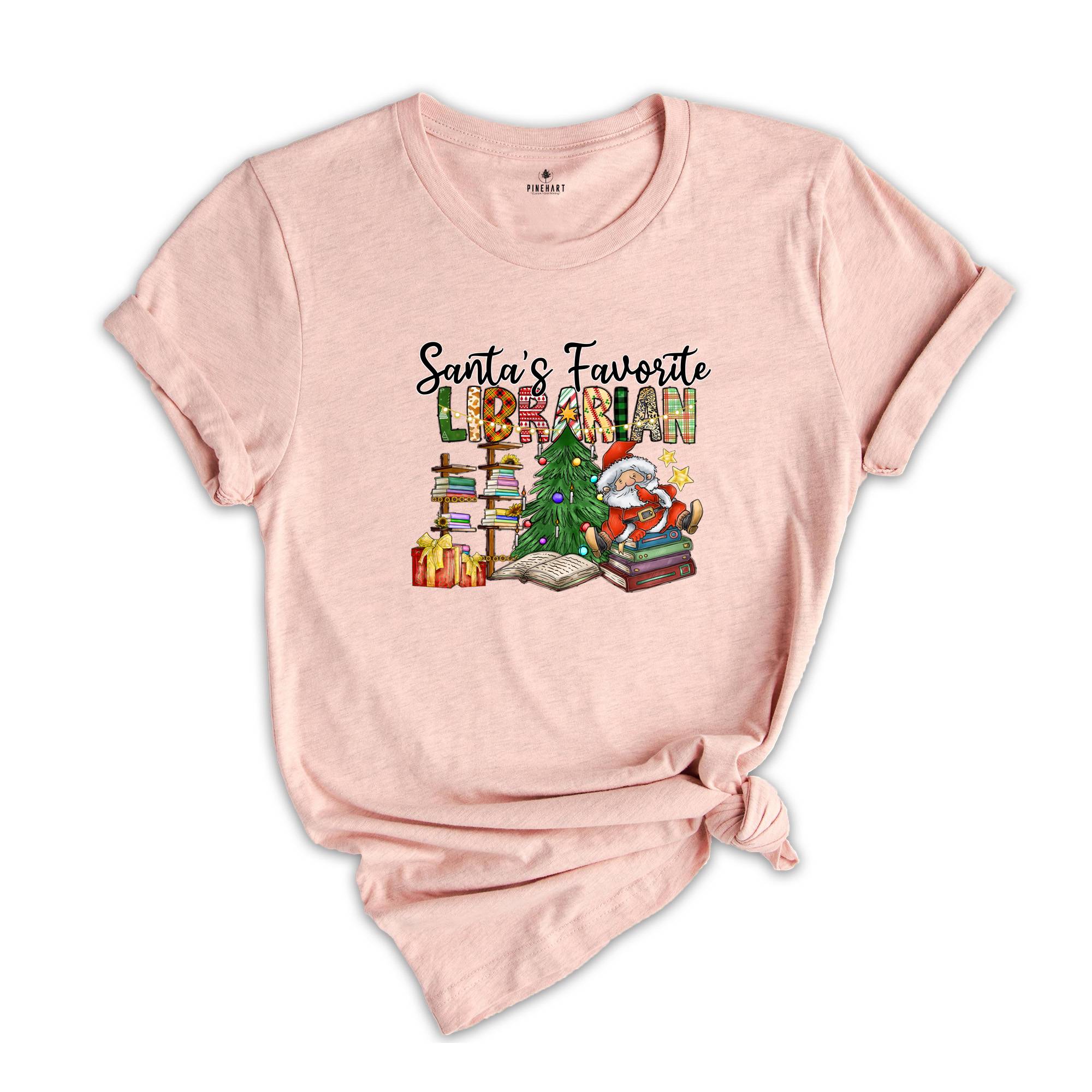 Librarian Christmas Shirt, Santas Favorite Librarian Shirt, Librarian Christmas, Christmas Costume, Gift for Librarian