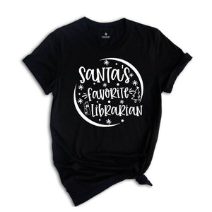 Librarian Christmas Shirt, Santa's Favorite Librarian Tee, Funny Christmas Shirt, Bookish Shirt, Librarian Holiday Shirt