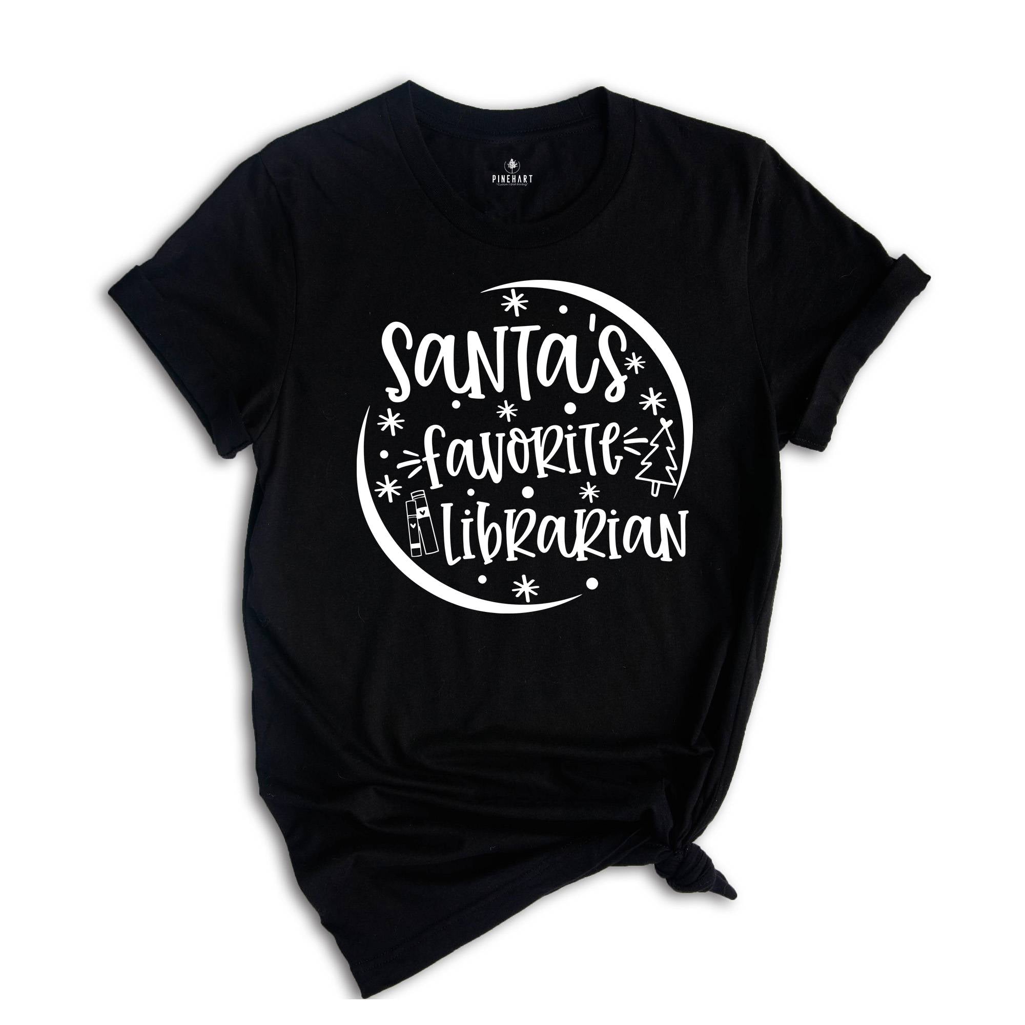 Librarian Christmas Shirt, Santa's Favorite Librarian Tee, Funny Christmas Shirt, Bookish Shirt, Librarian Holiday Shirt