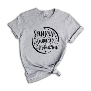Librarian Christmas Shirt, Santa's Favorite Librarian Tee, Funny Christmas Shirt, Bookish Shirt, Librarian Holiday Shirt