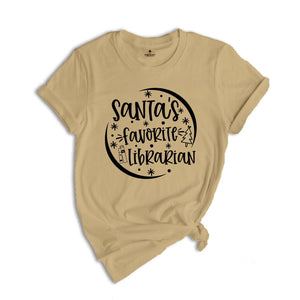 Librarian Christmas Shirt, Santa's Favorite Librarian Tee, Funny Christmas Shirt, Bookish Shirt, Librarian Holiday Shirt