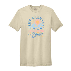 Life's A Beach Make Some Waves Shirt, Retro Shirt, Welcome Summer Shirt, Palm Trees Shirt, Summertime Shirt, Summer Shirt, Beach Shirt