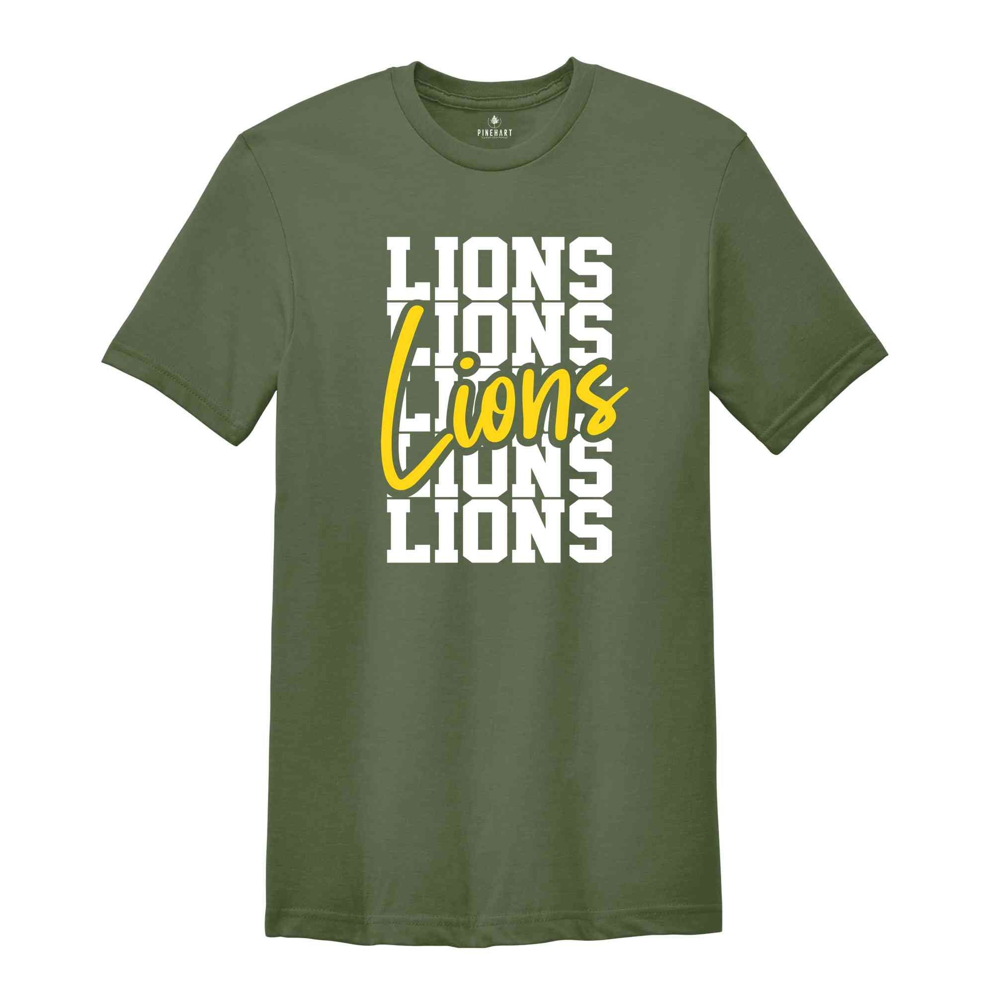 Lions Team Mascot Shirt, Lions Team Shirt, Lions Football Shirt, Lions Tee, Lions School Shirt, Lions School Spirit, Lions School Mascot Tee