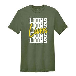 Lions Team Mascot Shirt, Lions Team Shirt, Lions Football Shirt, Lions Tee, Lions School Shirt, Lions School Spirit, Lions School Mascot Tee