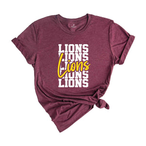 Lions Team Mascot Shirt, Lions Team Shirt, Lions Football Shirt, Lions Tee, Lions School Shirt, Lions School Spirit, Lions School Mascot Tee