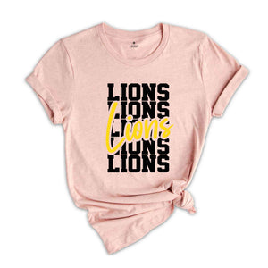 Lions Team Mascot Shirt, Lions Team Shirt, Lions Football Shirt, Lions Tee, Lions School Shirt, Lions School Spirit, Lions School Mascot Tee