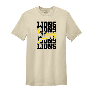 Lions Team Mascot Shirt, Lions Team Shirt, Lions Football Shirt, Lions Tee, Lions School Shirt, Lions School Spirit, Lions School Mascot Tee