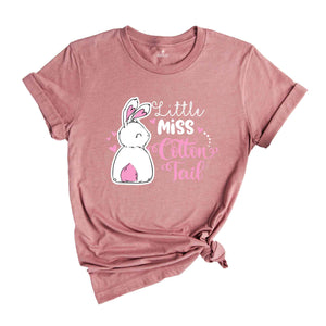 Little Miss Cotton Tail T-shirt, Bunny Lover Shirt, Easter Party Tee, Happy Easter 2024 Gift, Cute Easter Gift