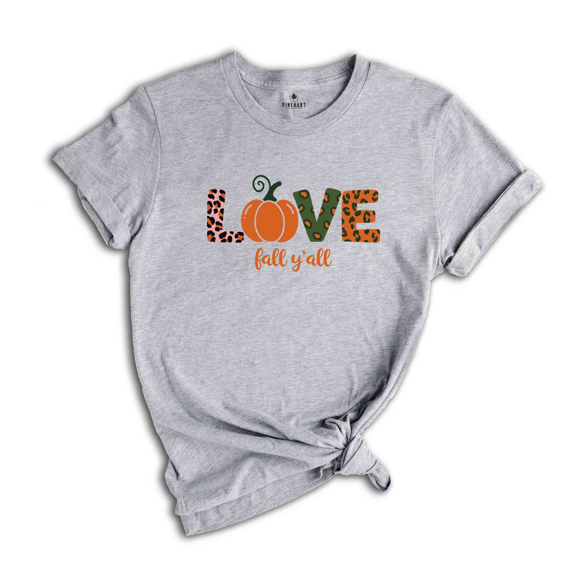 Love Fall Y'All Shirt, Leopard Fall Shirt, Thanksgiving, Pumpkin Shirt, Fall Vibes, Peace Love Thanksgiving, Family Thanksgiving Shirt