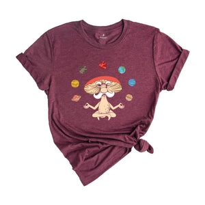 Magic Mushroom Shirt, Yoga Shirt, Meditation Shirt, Funny Planets Shirt, Meditating Astronaut, Cool Astronaut T-Shirt, Outer Space Shirt