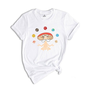 Magic Mushroom Shirt, Yoga Shirt, Meditation Shirt, Funny Planets Shirt, Meditating Astronaut, Cool Astronaut T-Shirt, Outer Space Shirt