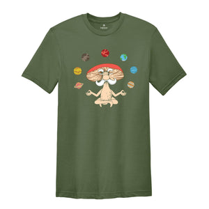 Magic Mushroom Shirt, Yoga Shirt, Meditation Shirt, Funny Planets Shirt, Meditating Astronaut, Cool Astronaut T-Shirt, Outer Space Shirt