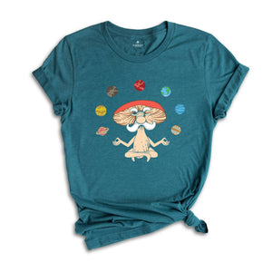 Magic Mushroom Shirt, Yoga Shirt, Meditation Shirt, Funny Planets Shirt, Meditating Astronaut, Cool Astronaut T-Shirt, Outer Space Shirt