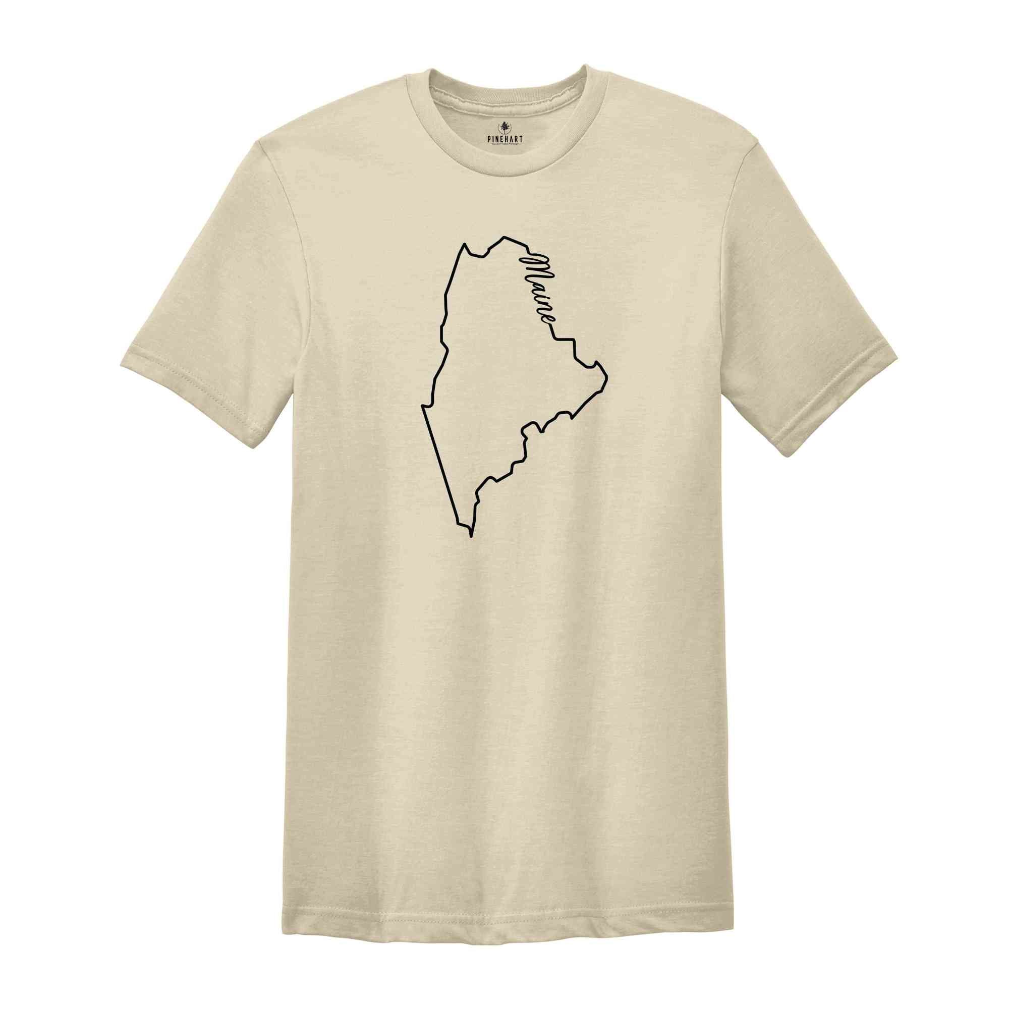 Maine State Shirt, The USA State Shirt, Maine USA Shirt, Maine Map Outline Shirt, US Outline Shirt, United States Shirt