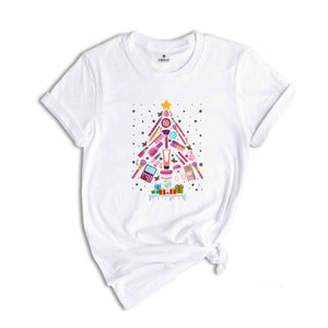 Makeup Artist Christmas Tree T-shirt, Christmas Esthetician Shirt, Cosmetology Beautician Tee, Cosmetologist Gift, Christmas Gift