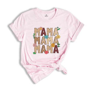 Mama Leopard Shirt, Leopard Mama Flower Shirt, Retro Mama Shirt, Mama Shirt, Boho Mama Shirt, Mother's Day Shirt, Floral Mama Shirt