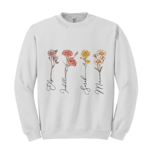 Mama's Garden Sweatshirt, Mother Day Gift, Birth Month Flower Sweater, Mom's Flowers Garden Sweater, Custom Mom Shirt, Personalized Flower Shirt