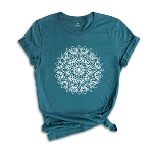 Mandala Lotus Shirt, Mandala T-Shirt, Lotus Shirt, Flower Shirt, Yoga Shirt, Minimalist Tee, Meditation T-Shirt