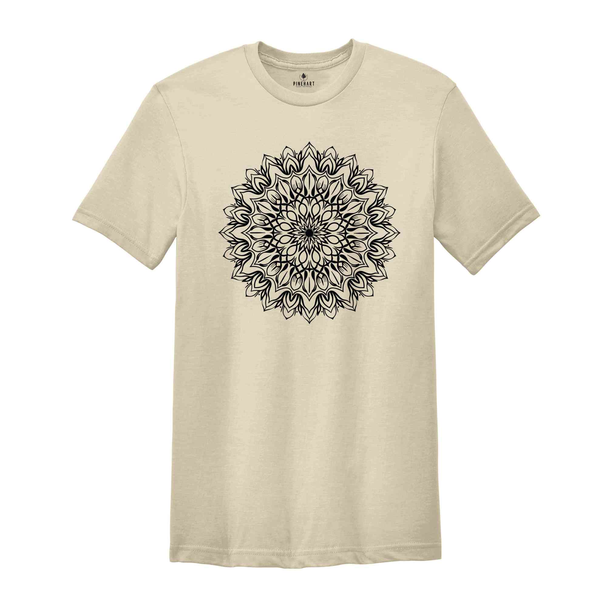 Mandala Lotus Shirt, Mandala T-Shirt, Lotus Shirt, Flower Shirt, Yoga Shirt, Minimalist Tee, Meditation T-Shirt