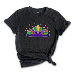 Mardi Gras Shirt, Mardi Beads Louisiana Festival Shirt, New Orleans Carnival Bow Tee, Fleur De Lis Shirt, Louisiana Fat Tuesday T shirt