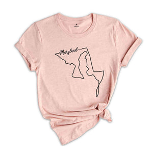 Maryland State Shirt, The USA State Shirt, Maryland USA Shirt, Maryland Map Outline Shirt, US Outline Shirt, United States Shirt
