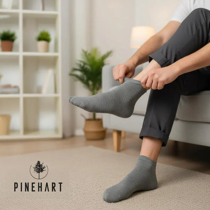 Men's 3-Pack Cotton Blend Ankle Socks: Soft, Breathable & Low-Cut