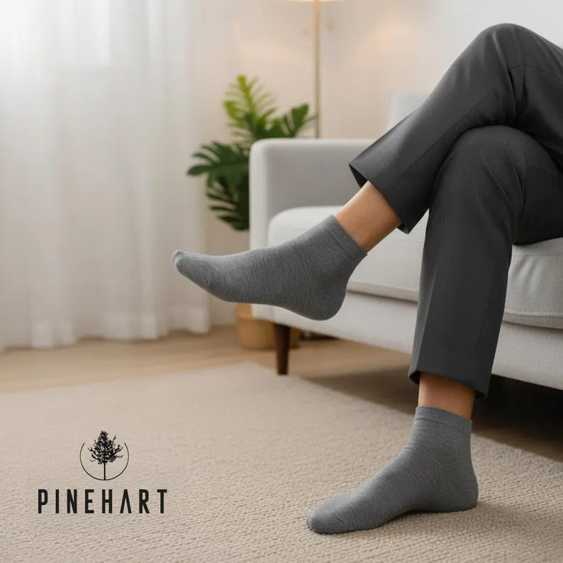 Men's 3-Pack Cotton Blend Ankle Socks: Soft, Breathable & Low-Cut