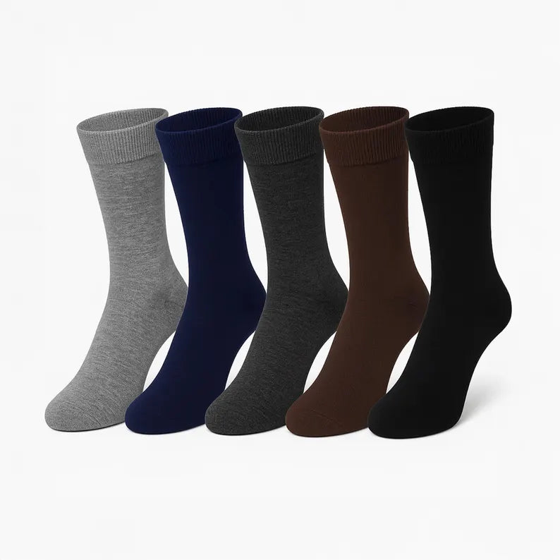 Men's 5-Pack Viscose Blend Crew Socks: Soft & Breathable Everyday Bundle