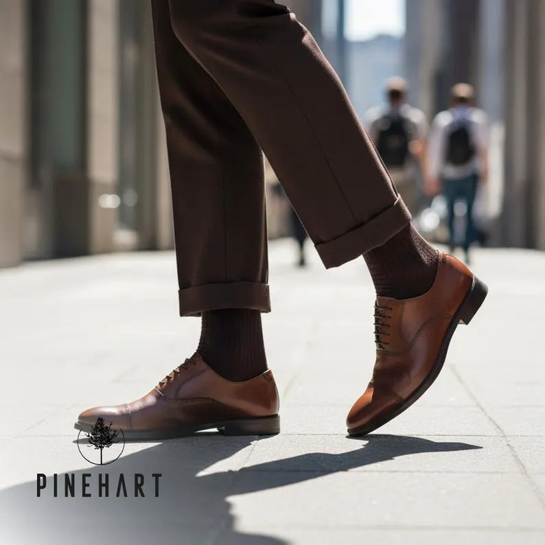 Men's 7-Pack Ribbed Cotton Socks: Breathable Dress Socks for Work & Office