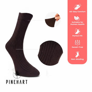 Men's 7-Pack Ribbed Cotton Socks: Breathable Dress Socks for Work & Office