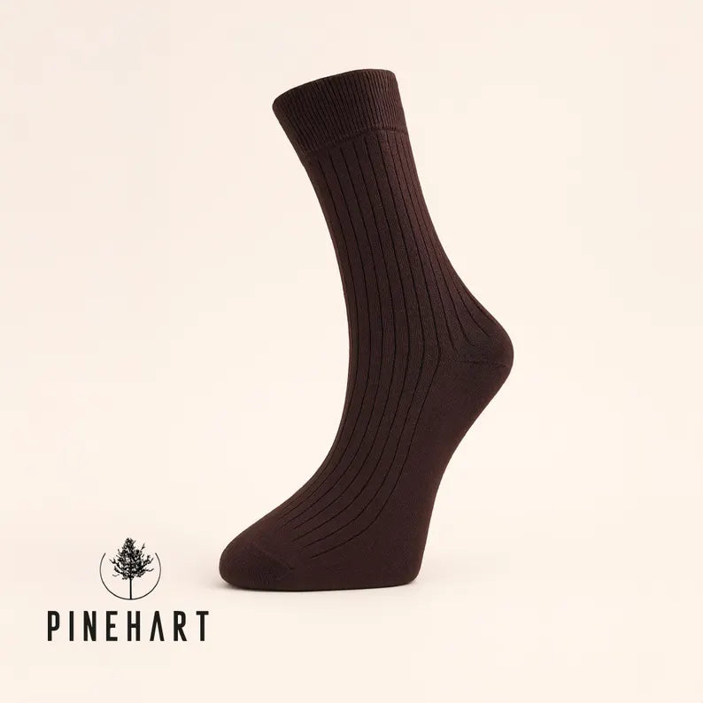 Men's 7-Pack Ribbed Cotton Socks: Breathable Dress Socks for Work & Office