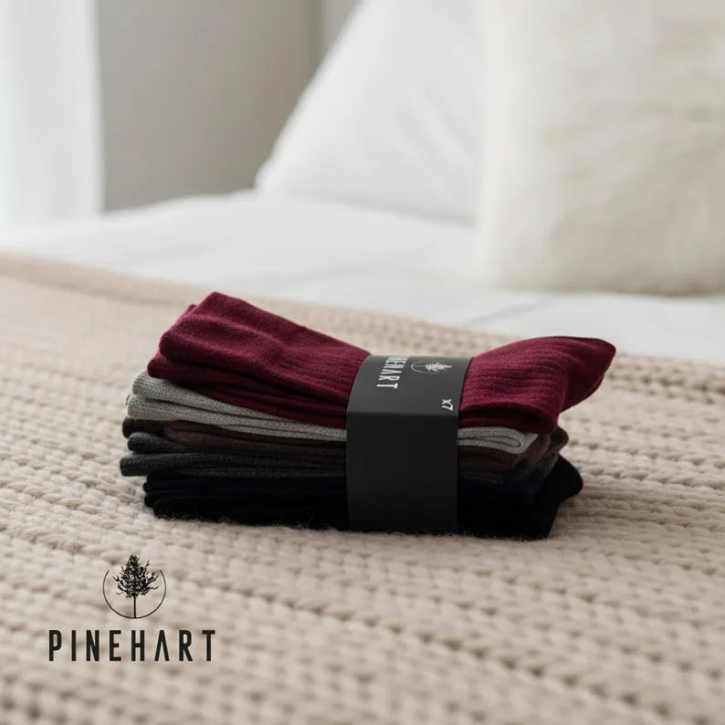 Men's 7-Pack Ribbed Cotton Socks: Breathable Dress Socks for Work & Office