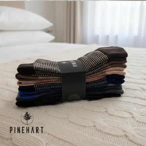 Men's 7-Pack Striped Cotton Blend Crew Socks: Soft & Breathable Everyday Bundle