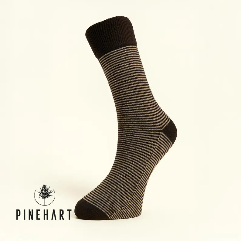 Men's 7-Pack Striped Cotton Blend Crew Socks: Soft & Breathable Everyday Bundle